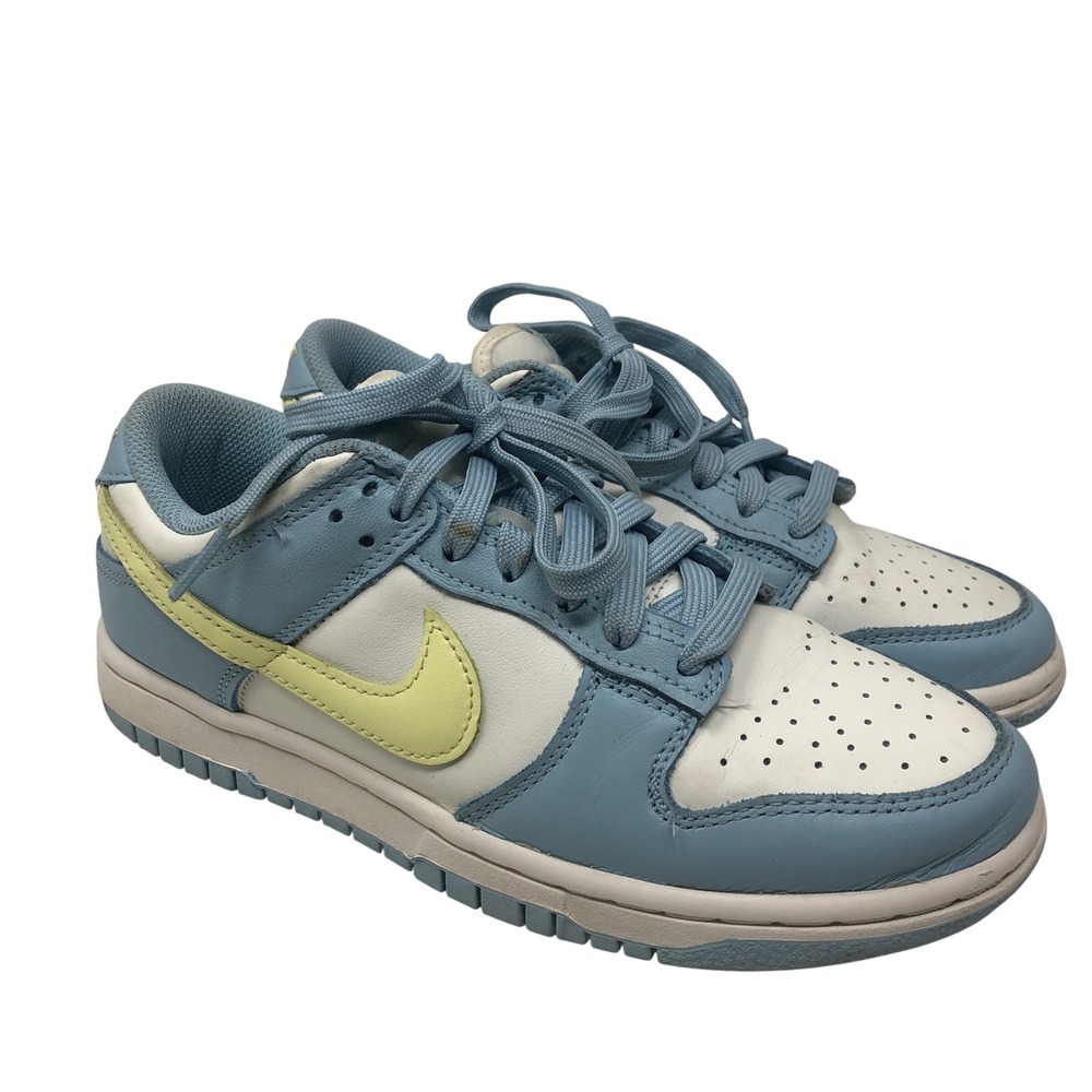 Nike Dunk Low Womens 7 Blue Whisper‎ Citron Pastel Sneakers Streetwear Active